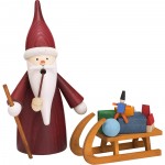 R�ucherfigur "Weihnachtswichtel mit Schlitten"
